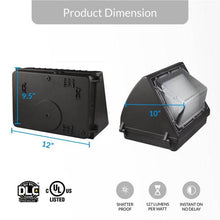 Load image into Gallery viewer, LED Wall Pack Light 120W 5700K Forward Throw 16200LM IP65 Waterproof, 100V - 277V, UL, DLC Listed, Outdoor Wall Light Fixture, Commercial Security Lighting - LEDMyPlace
