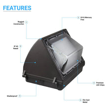 Load image into Gallery viewer, LED Wall Pack Light without Photocell 80W 5700K Forward Throw, IP65 Waterproof, 10400LM, UL, DLC Certified, Outdoor Commercial Security Light, For Porch Garage Warehouse Security Flood Lighting - LEDMyPlace