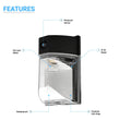 Load image into Gallery viewer, LED Wall Pack Lights with Dusk - to - Dawn Photocell, 13W/18W/26W Wattage Adjustable, 3000K/4000K/5700K CCT Changeable, IP65 Waterproof Outdoor Wall Light Fixture, Commercial Security Lighting - LEDMyPlace