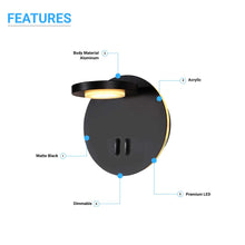 Load image into Gallery viewer, LED Wall Sconce Light, 14W, 3000K (Warm white), 558LM, Industrial Design, Dimmable, Diameter 6.2 inch - LEDMyPlace