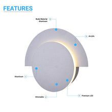 Load image into Gallery viewer, LED Wall Sconce Light For Living Room Lighting, 10W 3000K (Warm White) 483LM 120V Dimmable, Round - LEDMyPlace