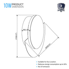 Load image into Gallery viewer, LED Wall Sconce Light For Living Room Lighting, 10W 3000K (Warm White) 483LM 120V Dimmable, Round - LEDMyPlace