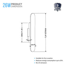 Load image into Gallery viewer, LED Wall Sconce with Brushed brown Body Finish, 26W, 3000K, 1300LM, Dimmable, Aluminum Body Material - LEDMyPlace