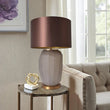 Load image into Gallery viewer, Lola Big Sculpted Glass Best Table Lamp 30" - Spiced Apricot/Chocolate Brown - LEDMyPlace