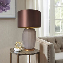 Load image into Gallery viewer, Lola Big Sculpted Glass Best Table Lamp 30" - Spiced Apricot/Chocolate Brown - LEDMyPlace