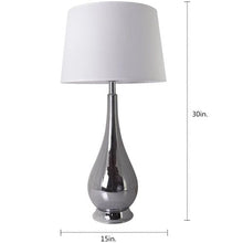 Load image into Gallery viewer, Lola Big Translucent Ombre Glass Best Table Lamp 30" - Chrome Ombre/White (Set of 2) - LEDMyPlace