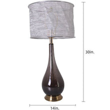 Load image into Gallery viewer, Lola Big Translucent Smoke Gray Ombre Glass Best Table Lamp 30" - Smoke Gray Ombre/Silver Yarn Shade (Set of 2) - LEDMyPlace