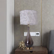 Load image into Gallery viewer, Lola Big Translucent Smoke Gray Ombre Glass Best Table Lamp 30" - Smoke Gray Ombre/Silver Yarn Shade (Set of 2) - LEDMyPlace