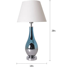 Load image into Gallery viewer, Lola Ombre Droplet Glass Best Table Lamp 28" - Blue Chrome Ombre/Crème - LEDMyPlace