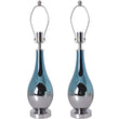 Load image into Gallery viewer, Lola Ombre Droplet Glass Best Table Lamp 28" - Blue Chrome Ombre/Creme (Set of 2) - LEDMyPlace