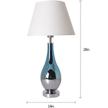 Load image into Gallery viewer, Lola Ombre Droplet Glass Best Table Lamp 28" - Blue Chrome Ombre/Creme (Set of 2) - LEDMyPlace