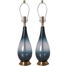 Load image into Gallery viewer, Lola Ombre Droplet Glass Best Table Lamp 28" - Deep Green Ombre/White (Set of 2) - LEDMyPlace