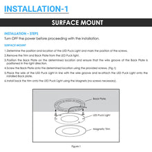 Load image into Gallery viewer, Magnetic LED Puck Lights, CRI90, 3 - Piece Kit With 12V Adaptor &amp; Touch Dimmer, 2.2W Each, 450 LM, Under Counter Lighting for Kitchen Desk Closet, White (Changeable Trim - Sold Separately) - LEDMyPlace