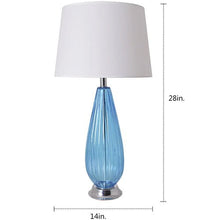 Load image into Gallery viewer, Manolya Translucent Glass Best Table Lamp 28" - Sky Blue/Ivory White (Set of 2) - LEDMyPlace