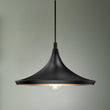 Load image into Gallery viewer, Matte Black Pendant Light Fixture, Trumpet - Shaped, E26 Base, Steel Body, UL Listed - LEDMyPlace