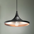 Load image into Gallery viewer, Matte Black Pendant Light Fixture, Trumpet - Shaped, E26 Base, Steel Body, UL Listed - LEDMyPlace