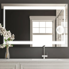 Load image into Gallery viewer, LED Lighted Bathroom Vanity Mirror with Magnifying Mirror, Anti - Fog, Touch Button, CRI 90+,Adjustable Color Temperature &amp; Remembrance Makeup Mirror, Auspice Style - LEDMyPlace