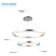 Load image into Gallery viewer, Modern - Double Ring Chandelier With Unique Shade, 115W, 3000K, 5750LM, Dimmable, Pendant Mounting, Aluminum Body Finish - LEDMyPlace