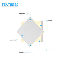 Load image into Gallery viewer, Modern Square LED Wall Sconce, 9W, 3000K, 338LM, CRI: 80+, Dimmable, Dimension: 6.7 x 2.1 x 6.7 Inch - LEDMyPlace