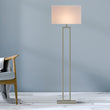 Load image into Gallery viewer, Modern Standing Floor Lamps for Living Room 61 - inch Brushed Nickel &amp; Straight Rectangular Pure White Linen Shade, With 1PCS ON - OFF Switch, Corner Floor Lamp - LEDMyPlace