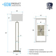 Load image into Gallery viewer, Modern Standing Floor Lamps for Living Room 61 - inch Brushed Nickel &amp; Straight Rectangular Pure White Linen Shade, With 1PCS ON - OFF Switch, Corner Floor Lamp - LEDMyPlace