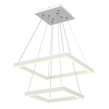 Load image into Gallery viewer, Modern Two - Tier Square Chandelier Lighting, 54W, 3000K, 3016LM, Dimension : 19.7''L×19.7''W×55''H - LEDMyPlace