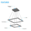 Load image into Gallery viewer, Modern Two - Tier Square Chandelier Lighting, 54W, 3000K, 3016LM, Dimension : 19.7''L×19.7''W×55''H - LEDMyPlace