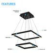 Load image into Gallery viewer, Modern Two - Tier Square Chandelier Lighting, 54W, 3000K, 3016LM, Dimension : 19.7''L×19.7''W×55''H - LEDMyPlace
