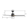 Load image into Gallery viewer, MONTGOMERY 52 inch 3 - Blade Smart Ceiling Fan with LED Light &amp; Remote - LEDMyPlace