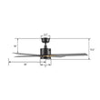 Load image into Gallery viewer, MONTGOMERY 52 inch 4 - Blade Smart Ceiling Fan with LED Light &amp; Remote - LEDMyPlace