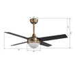 Load image into Gallery viewer, Neva 52 Inch 4 - Blade Best Smart Ceiling Fan With Led Light Kit &amp; Best Smart Wall Switch - Gold/Black - LEDMyPlace