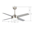 Load image into Gallery viewer, NEVA 52 inch 4 - Blade Best Smart Ceiling Fan with LED Light Kit &amp; Best Smart Wall Switch - Silver/Chrome - LEDMyPlace