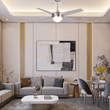 Load image into Gallery viewer, NEVA 52 inch 4 - Blade Best Smart Ceiling Fan with LED Light Kit &amp; Best Smart Wall Switch - Silver/Chrome - LEDMyPlace