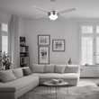 Load image into Gallery viewer, NEVA 52 inch 4 - Blade Best Smart Ceiling Fan with LED Light Kit &amp; Best Smart Wall Switch - Silver/Chrome - LEDMyPlace