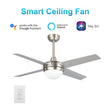 Load image into Gallery viewer, NEVA 52 inch 4 - Blade Best Smart Ceiling Fan with LED Light Kit &amp; Best Smart Wall Switch - Silver/Chrome - LEDMyPlace
