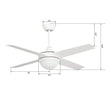 Load image into Gallery viewer, NEVA 52 inch 4 - Blade Best Smart Ceiling Fan with LED Light Kit &amp; Best Smart Wall Switch - White/White - LEDMyPlace
