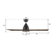 Load image into Gallery viewer, NICOLET 52 inch 3 - Blade Smart Ceiling Fan with Remote &amp;LED Light - LEDMyPlace