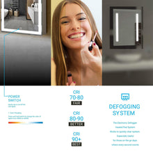 Load image into Gallery viewer, 36 in. x 48 in. Vanity Mirror with Lights, Anti-Fog, CRI 90+, Makeup Mirror with Lights, Touch Switch Control, CCT Adjustable With Remembrance, LED Mirror for Bathroom, Inner Window Style