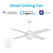 Load image into Gallery viewer, Nova 48 - inch Indoor Best Smart Ceiling Fan with LED Light Kit &amp; Wall Control, Works with Alexa/Google Home/Siri - LEDMyPlace