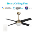 Load image into Gallery viewer, Nova 48 - inch Indoor Best Smart Ceiling Fan with LED Light Kit &amp; Wall Control, Works with Alexa/Google Home/Siri - LEDMyPlace