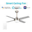 Load image into Gallery viewer, Nova 48 - inch Indoor Best Smart Ceiling Fan with LED Light Kit &amp; Wall Control, Works with Alexa/Google Home/Siri - LEDMyPlace