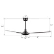 Load image into Gallery viewer, OBERON 56 inch 3 - Blade No LED Light Ceiling Fan with Wall Control - LEDMyPlace