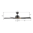 Load image into Gallery viewer, OLINDA 52 inch 5 - Blade Smart Ceiling Fan with LED Light &amp; Remote - LEDMyPlace