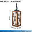 Load image into Gallery viewer, Outdoor Pendant Light Farmhouse Exterior Hanging Lantern with Clear Glass Shade for Porch, Patio, Entryway, ETL List - 5.47"L x 5.47"W x 15.63"H - LEDMyPlace