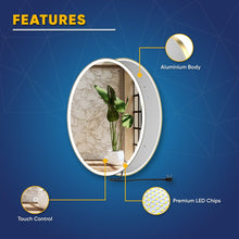 Load image into Gallery viewer, Oval LED Lighted Bathroom Vanity Mirror, Touch Switch, Anti - Fog Wall Mounted Makeup Mirror &amp; CCT Remembrance, CRI 90+, LED Oval Mirror for Bathroom, Lunar Style - LEDMyPlace
