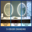 Load image into Gallery viewer, Oval LED Lighted Bathroom Vanity Mirror, Touch Switch, Anti - Fog Wall Mounted Makeup Mirror &amp; CCT Remembrance, CRI 90+, LED Oval Mirror for Bathroom, Lunar Style - LEDMyPlace