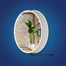 Load image into Gallery viewer, Oval LED Lighted Bathroom Vanity Mirror, Touch Switch, Anti - Fog Wall Mounted Makeup Mirror &amp; CCT Remembrance, CRI 90+, LED Oval Mirror for Bathroom, Lunar Style - LEDMyPlace