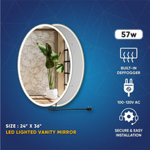 Load image into Gallery viewer, Oval LED Lighted Bathroom Vanity Mirror, Touch Switch, Anti - Fog Wall Mounted Makeup Mirror &amp; CCT Remembrance, CRI 90+, LED Oval Mirror for Bathroom, Lunar Style - LEDMyPlace