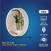 Load image into Gallery viewer, Oval LED Lighted Bathroom Vanity Mirror, Touch Switch, Anti - Fog Wall Mounted Makeup Mirror &amp; CCT Remembrance, CRI 90+, LED Oval Mirror for Bathroom, Lunar Style - LEDMyPlace