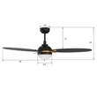Load image into Gallery viewer, PEARLA 52 inch 3 - Blade Smart Ceiling Fan with LED Light &amp; Remote - LEDMyPlace